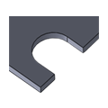 Beispiel für eine Aussparung (U-Form) bei einem Blechteil.