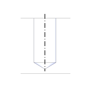 Graphic: Blind cylindrical shape with conical hole base